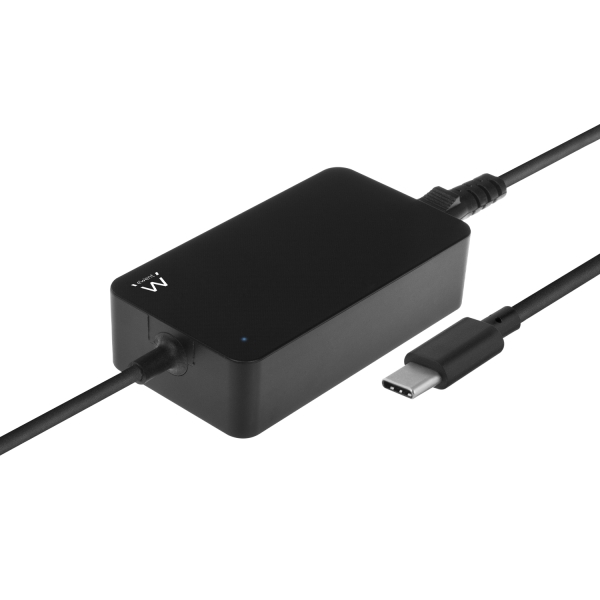 ewent cargador universal para portatil de 45w con usb c power delivery longitud de cable total de 2.75m color negro