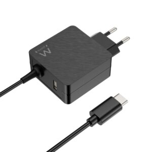 ewent cargador de pared usb c de 45w power delivery usb a extra cable de 1.5m proteccion electrica color negro