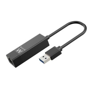 ewent conversor adaptador de red rj45 a usb a gigabit 10/100/1000mbps cable de 15cm soporta wol color negro