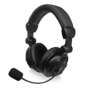 ewent auriculares estereo cubreorejas microfono integrado control de volumen cable de 1.85m color negro