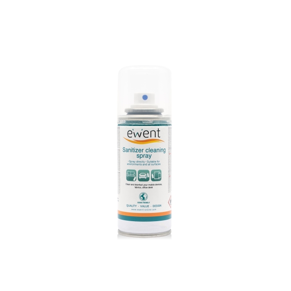 ewent spray desinfectante para superficies 100ml formula con detergente antiolores color transparente