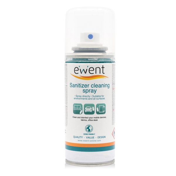 ewent spray desinfectante para superficies 400ml formula con detergente antiolores color transparente