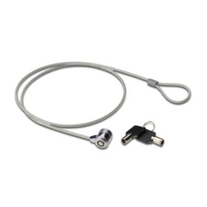 ewent cable de seguridad para portatil con llave 2 llaves cable de acero 1.5m de longitud color acero
