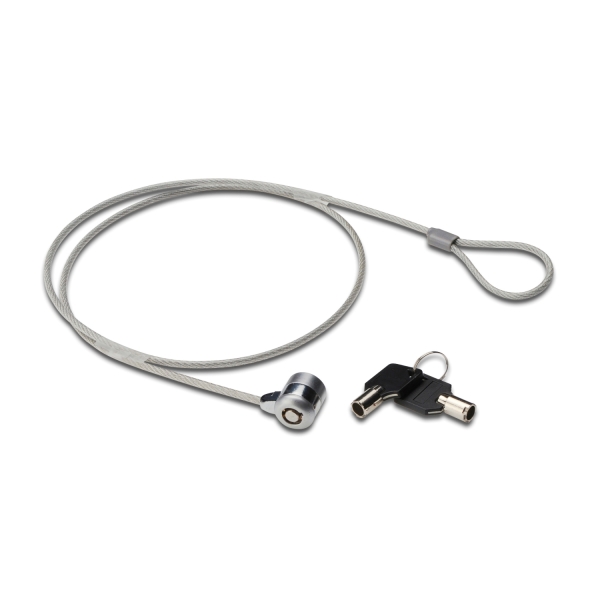 ewent cable de seguridad para portatil con llave 2 llaves cable de acero 1.5m de longitud color acero