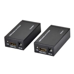 ewent pack extensor hdmi por cable utp hasta 60 metros resolucion 1080p con cable cat6 color negro