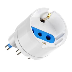 ewent adaptador de viaje para toma de enchufe italiana tipo l 16a hembra tipo l/schuko color blanco