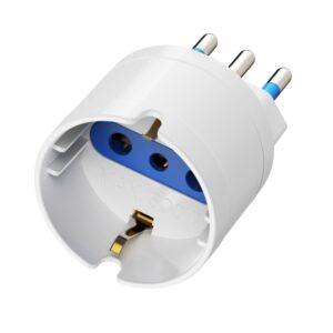 ewent adaptador de viaje para toma de enchufe italiana tipo l 16a hembra tipo l/schuko color blanco