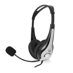ewent auriculares estereo usb microfono integrado cable trenzado de nailon de 2m color negro/gris