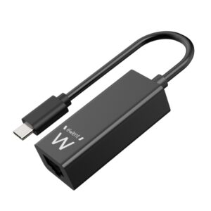 ewent conversor adaptador de red rj45 a usb c gigabit 10/100/1000mbps cable de 15cm color negro