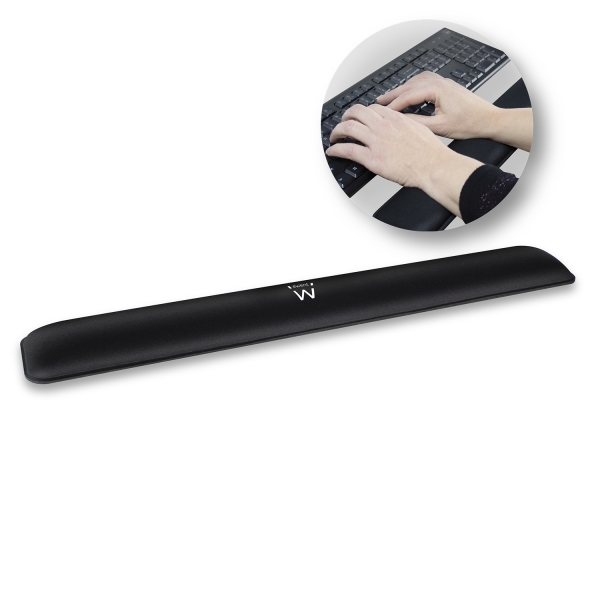 ewent almohadilla reposabrazos para teclado ergonomica base de goma antideslizante color negro