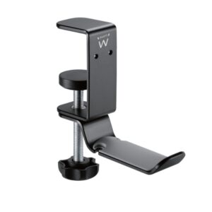 ewent soporte de escritorio universal para auriculares ajustable antideslizante color negro