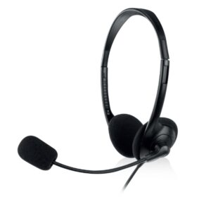 ewent auriculares estereo microfono integrado 2x jack de 3.5mm cable de 2.1m color negro