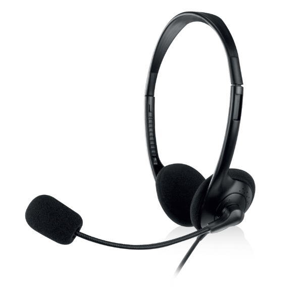 ewent auriculares estereo microfono integrado 2x jack de 3.5mm cable de 2.1m color negro