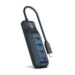 ewent hub usb c 4 en 1 4x usb a hembra indicador led cable de 30cm color negro