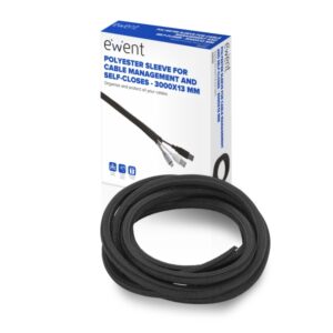 ewent manguito organizador de cable polyester auto cierre 3m 13mm color negro