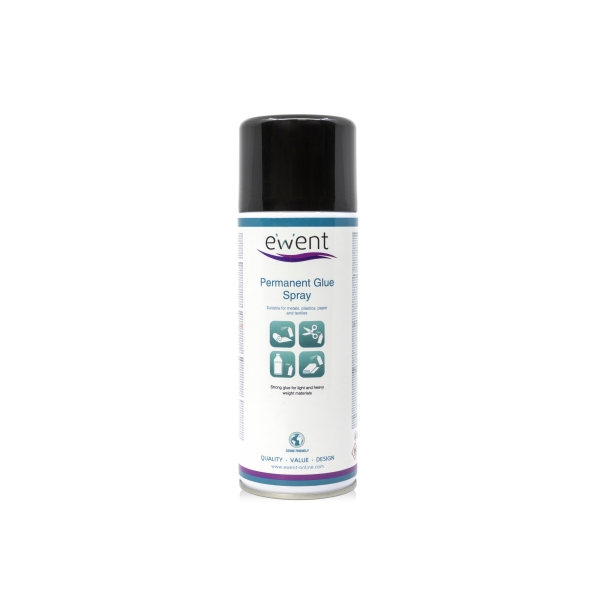 ewent spray de pegamento permanente secado rapido 395gr color transparente