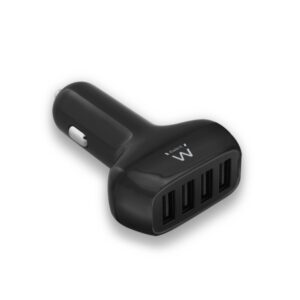 ewent cargador de coche usb 50w 4 puertos usb color negro