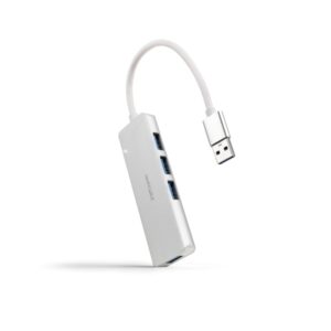 nanocable hub usb 3.0 4xusb3.0. usb a/m usb 3.0/h aluminio 18cm color gris