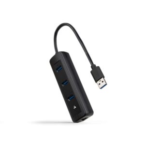 nanocable adaptador de red usb 3.0 a ethernet gigabit 10/100/1000 mbps hub 3xusb a 3.0 15cm color negro
