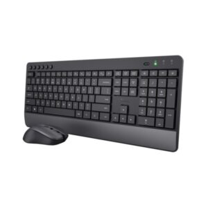 trust trezo pack teclado + raton inalambrico teclas silenciosas fabricado con material reciclado color negro