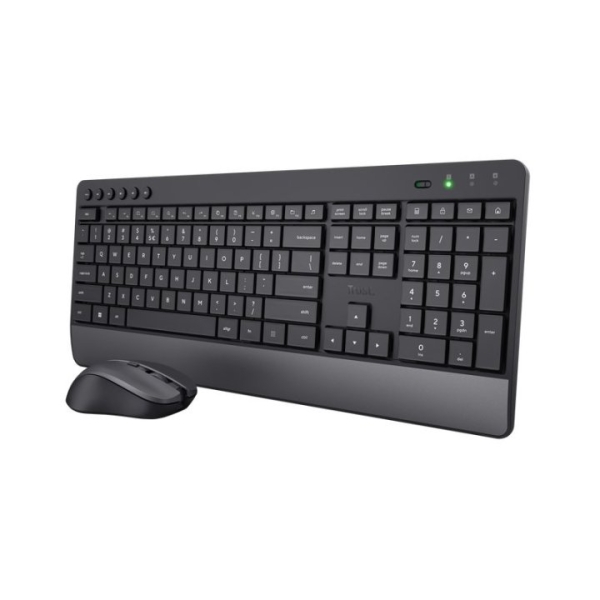 trust trezo pack teclado + raton inalambrico teclas silenciosas fabricado con material reciclado color negro