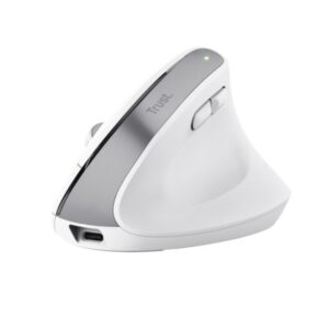 trust ergo bayoii+ teclado inalambrico sensor optico ajustable entre 800 y 2400 dpi 6 botones notificaciones led multidispositivo color blanco