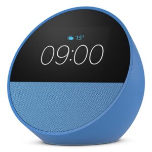 amazon echo spot altavoz y despertador inteligente sonido potente e intenso alexa color azul