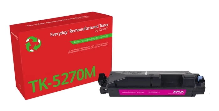 xerox everyday kyocera tk5270 magenta cartucho de toner remanufacturado reemplaza 1t02tvbnl0/tk5270m
