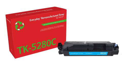 xerox everyday kyocera tk5280 cyan cartucho de toner remanufacturado reemplaza 1t02twcnl0/tk5280c