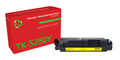 xerox everyday kyocera tk5280 amarillo cartucho de toner remanufacturado reemplaza 1t02twanl0/tk5280y