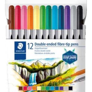 staedtler 3200 pack de 12 rotuladores de doble punta resistente a la presion colores surtidos
