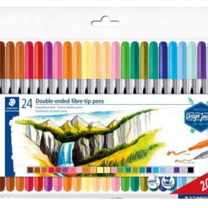 staedtler 3200 pack de 24 rotuladores de doble punta resistente a la presion colores surtidos