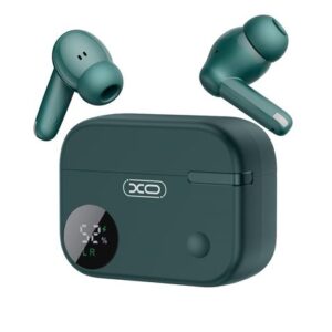 xo g34 auriculares bluetooth 5.4 tws cancelacion de ruido enc+anc caja con display lcd color verde