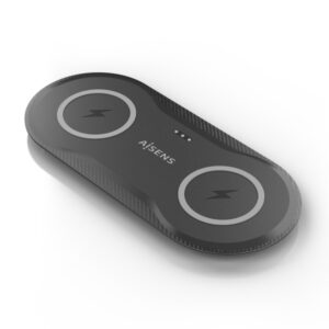 aisens cargador inalambrico 15w usb c protocolo qi moviles y auriculares proteccion contra sobretension, sobretemperatura y sobrecorriente color negro
