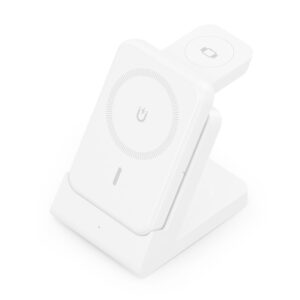 aisens cargador inalambrico 15w usb c protocolo qi moviles, apple watch y auriculares powerbank proteccion contra sobretension, sobretemperatura y sobrecorriente color blanco