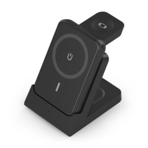 aisens cargador inalambrico 15w usb c protocolo qi moviles, apple watch y auriculares powerbank proteccion contra sobretension, sobretemperatura y sobrecorriente color negro
