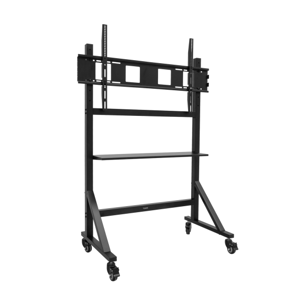 tooq optimus soporte de suelo para pantallas interactivas/tv de 60 a 105" bandeja multiusos peso max. 120kg altura ajustable ruedas color negro