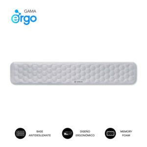 subblim ergo airpadding reposamuñecas para teclado espuma viscoelastica 65d tejido airmesh transpirable base antideslizante color plata