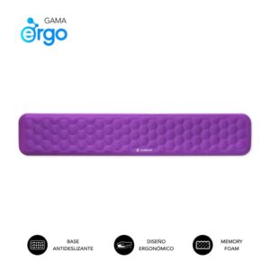 subblim ergo airpadding reposamuñecas para teclado espuma viscoelastica 65d tejido airmesh transpirable base antideslizante color lila