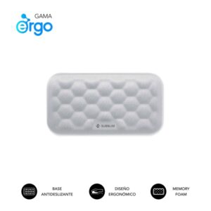 subblim ergo airpadding reposamuñecas para raton espuma viscoelastica 65d tejido airmesh transpirable base antideslizante color plata