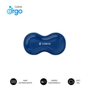 subblim ergo crystal flex reposamuñecas para raton gel refrigerante autoajustable diseño ondulado ergonomico base antideslizante color azul