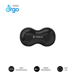 subblim ergo crystal flex reposamuñecas para raton gel refrigerante autoajustable diseño ondulado ergonomico base antideslizante color negro