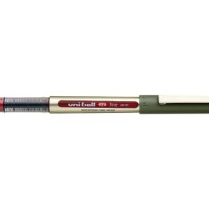 uni ball eye fine ub 157e boligrafo de tinta liquida punta de bola 0.7mm tinta resistente al agua y luz sistema de control de tinta color rojo