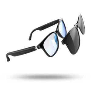 energy sistem rayflex music gafas bluetooth cristales anti luz azul + cristales magneticos polarizados con proteccion uv400 reproduccion de musica microfono y asistente de voz ipx5 control tactil color negro
