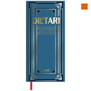 dohe dietario anual dos tercios en catalan dia pagina fabricado en geltex con carton contracolado tamaño 14.5x31cm colores surtidos aleatorios