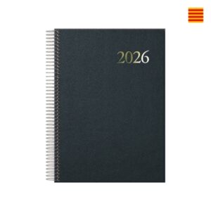 dohe segovia agenda anual espiral en catalan dia pagina sabado y domingo misma pagina tamaño 14x20cm color negro