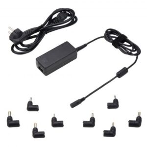 ewent cargador universal para portatil de 45w 8 clavijas intercambiables automatico gestion inteligente de corriente color negro