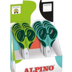 alpino colorfull tijera escolar 13cm acero inoxidable punta roma colores surtidos