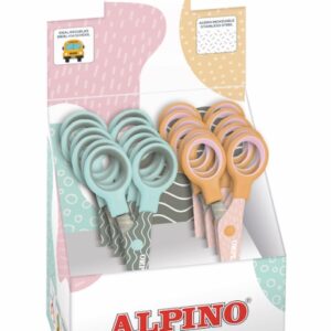 alpino pastel tijera escolar 13cm acero inoxidable punta roma colores pastel surtidos