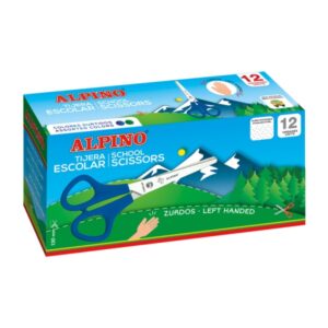alpino tijera escolar para zurdos 13cm acero inoxidable punta roma colores surtidos